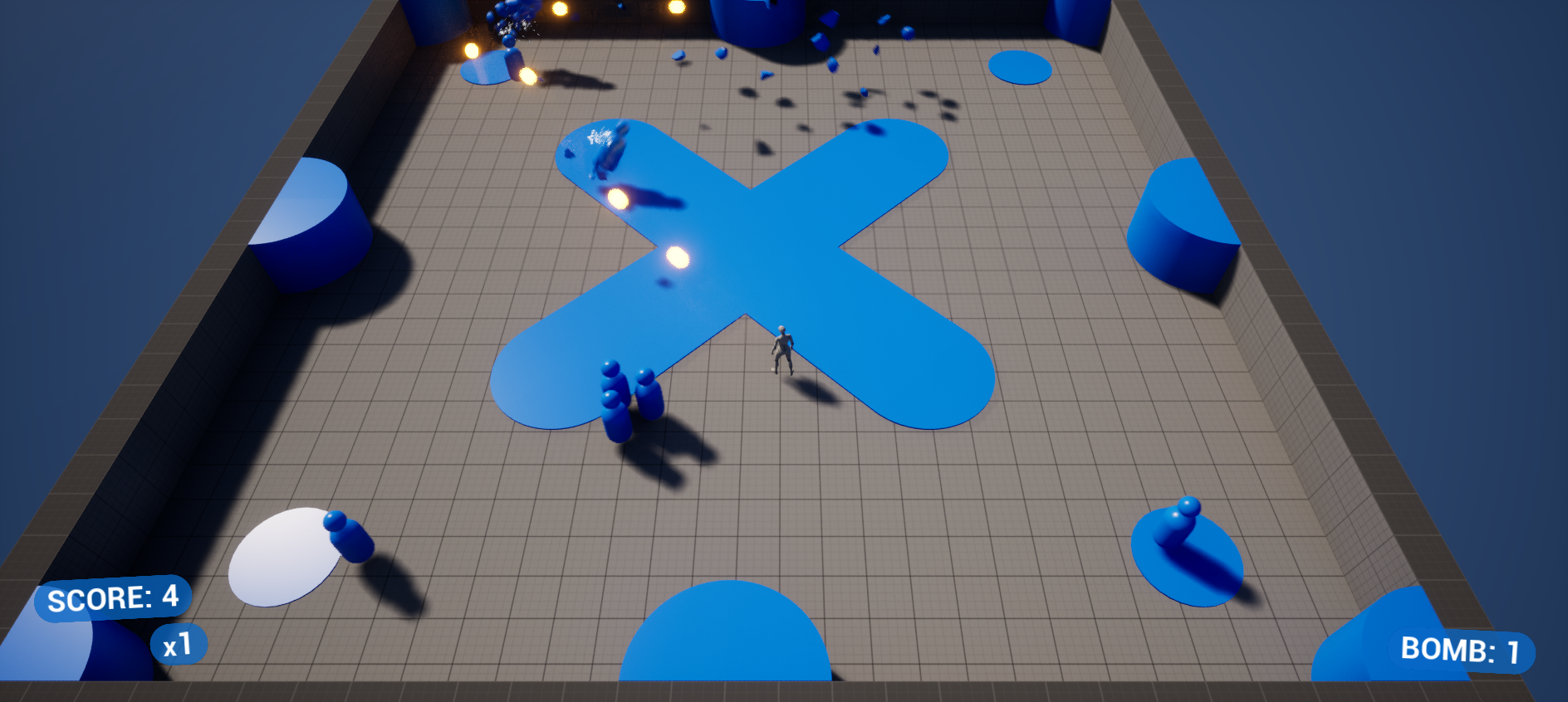The top-down template’s twin-stick variant in play